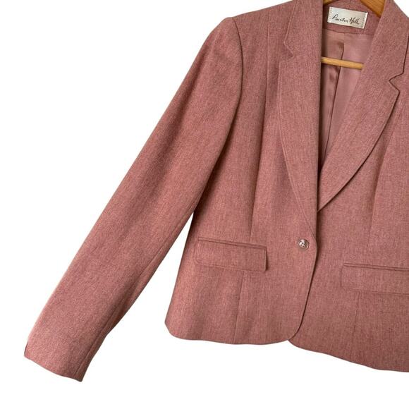 Austin Hill Vintage Dusty Rose Wool Blazer Jacket‎ One Button Mauve, Size Small - Picture 7 of 11